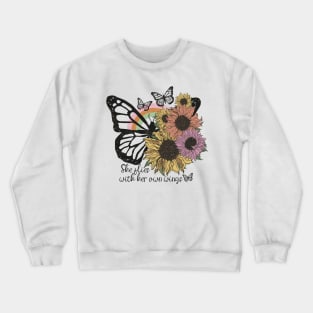 Butterfly WITH Sunflower Crewneck Sweatshirt